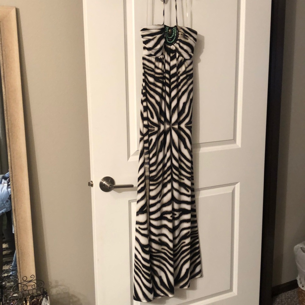 Zebra Print Maxi with beading